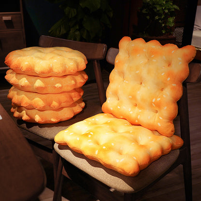 Soft 3D Simulation Cookie Biscuit Decoration Pillow Back Cushion for Home Gift